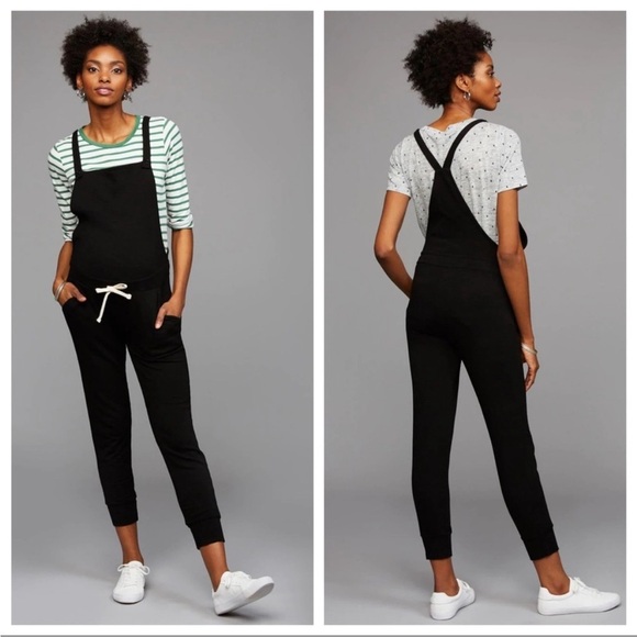 Monrow Mommy Maternity Tie Front Overalls
Jumpsuit with Patch Pocket Small Black - Picture 3 of 14